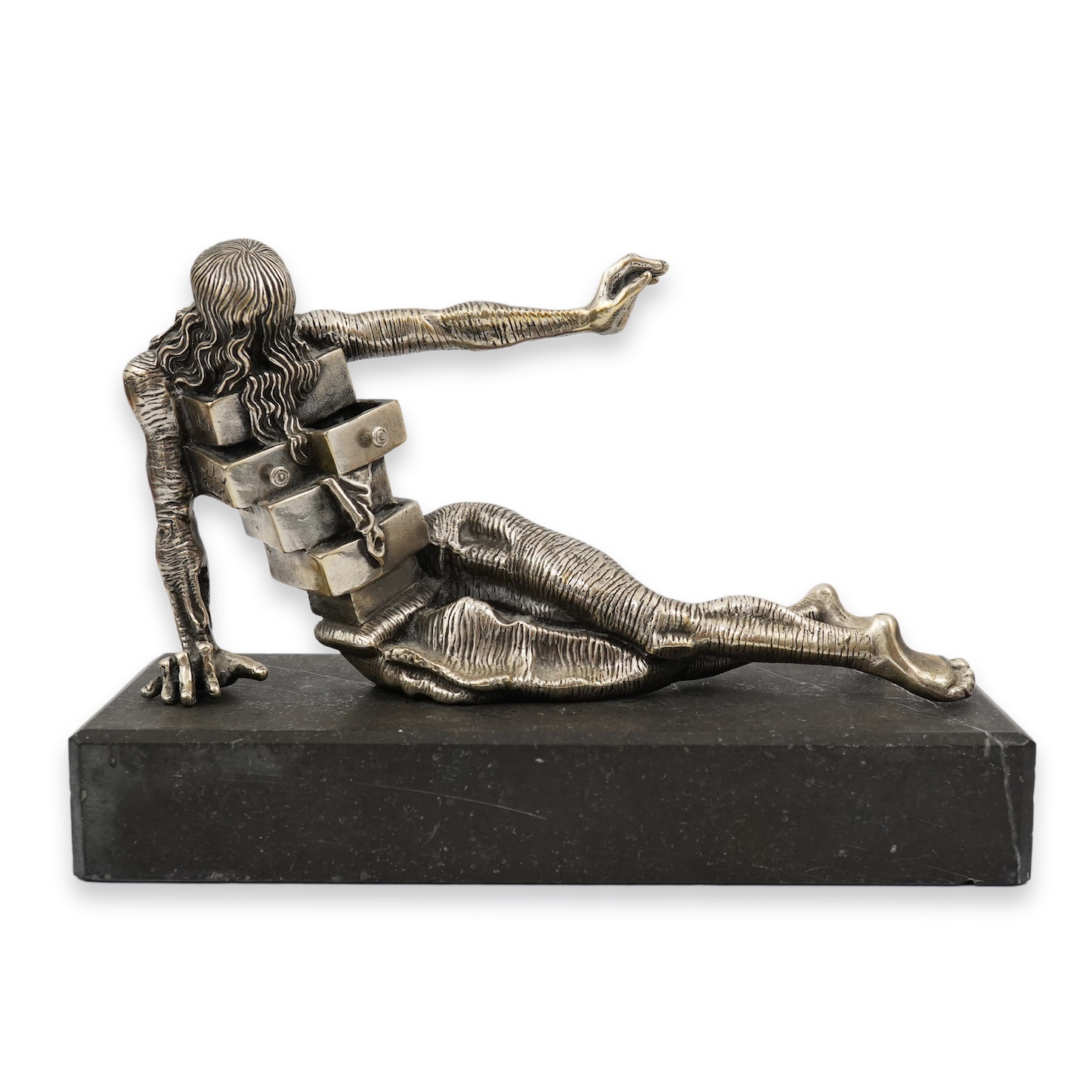 Salvador Dali (Spanish, 1904-1989), Le Cabinet Anthropomorphique, 1973, sterling silver, 11.5cm high, 23cm long